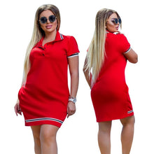 Load image into Gallery viewer, 2019 New Fashion Women Polo Dress Big Size 6XL Oversized Above Knee Mini Dresses Work Party Female Elegant Oversized Vestidos